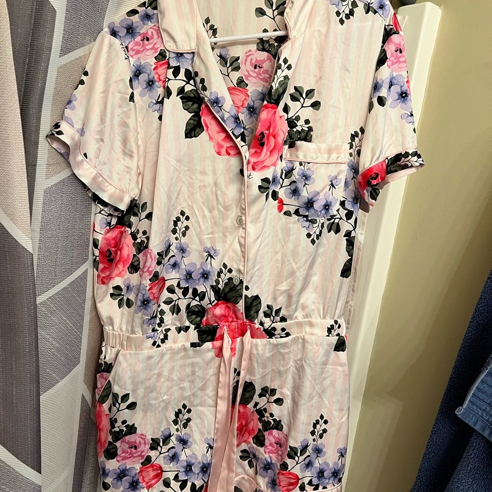 Floral Button-Up Romper Victorias Secret
